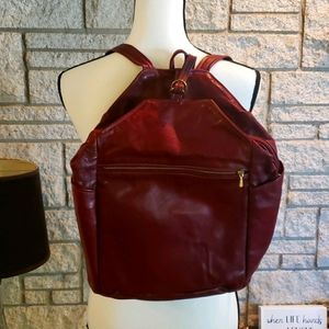 Victoria Leather Burgundy Backpack